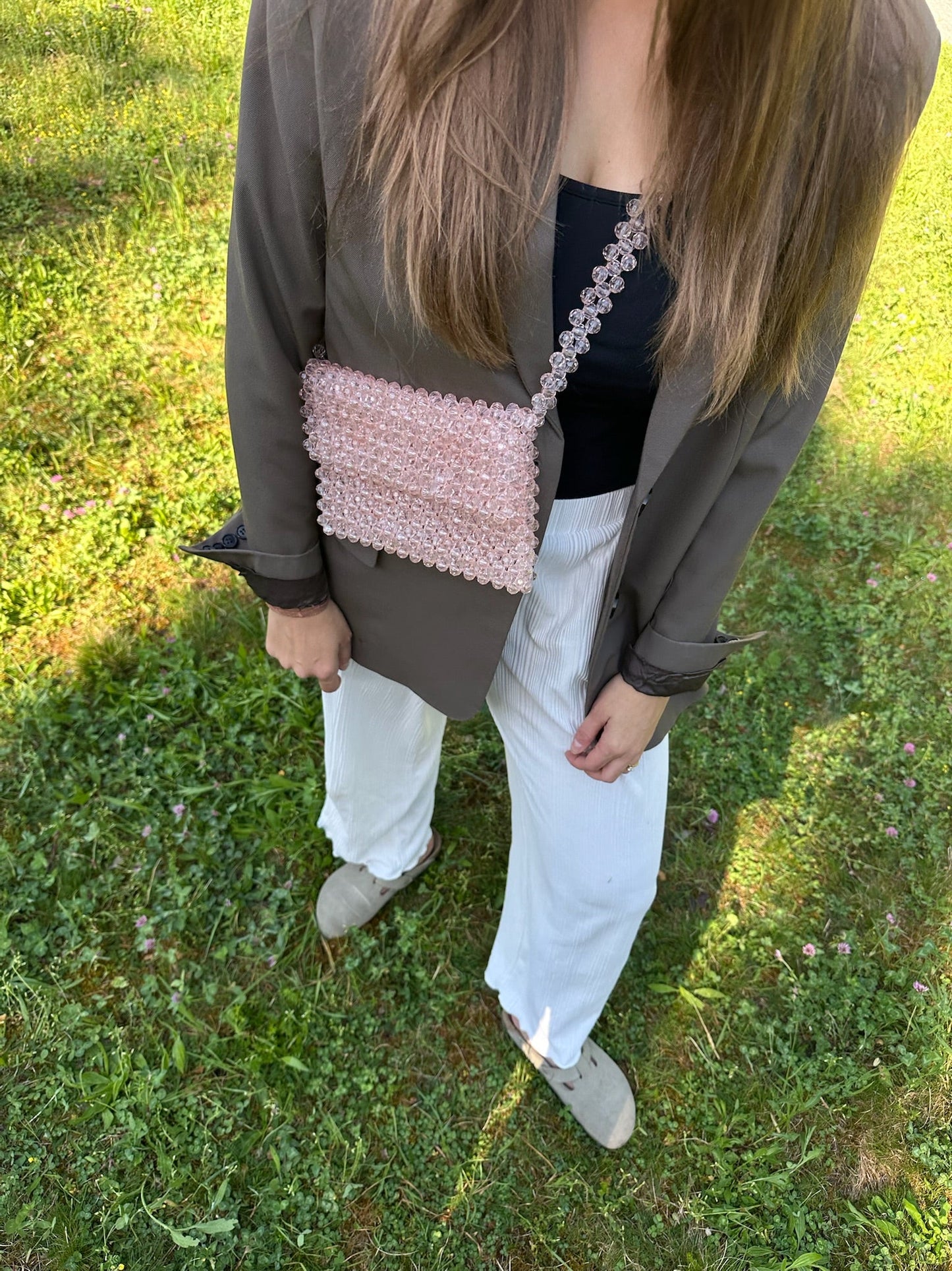 APRICOT - Studio Seven Zürichstudiosevenzurich handmade beaded bag Perlentasche