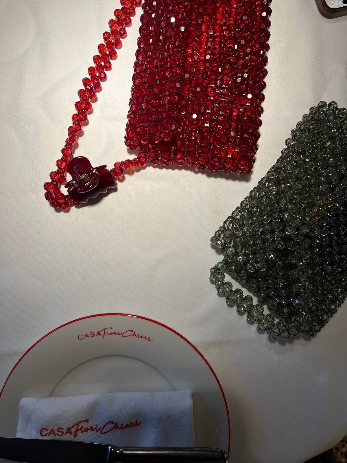 CHERRY - Studio Seven Zürichstudiosevenzurich handmade beaded bag Perlentasche