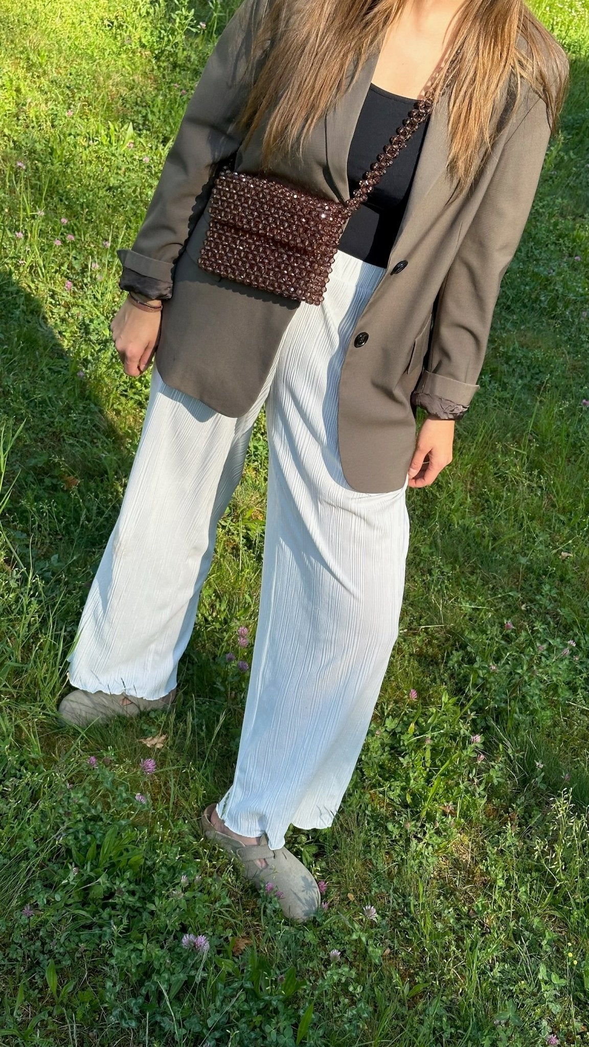 CHOCO - Studio Seven Zürichstudiosevenzurich handmade beaded bag Perlentasche