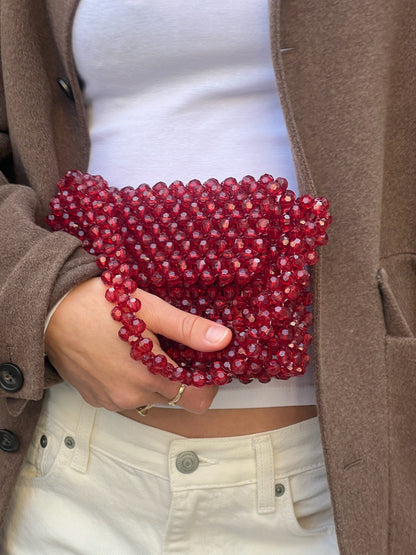 CHERRY - Studio Seven Zürichstudiosevenzurich handmade beaded bag Perlentasche