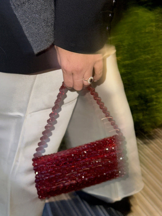 CHERRY - Studio Seven Zürichstudiosevenzurich handmade beaded bag Perlentasche