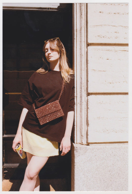 CHOCO - Studio Seven Zürichstudiosevenzurich handmade beaded bag Perlentasche