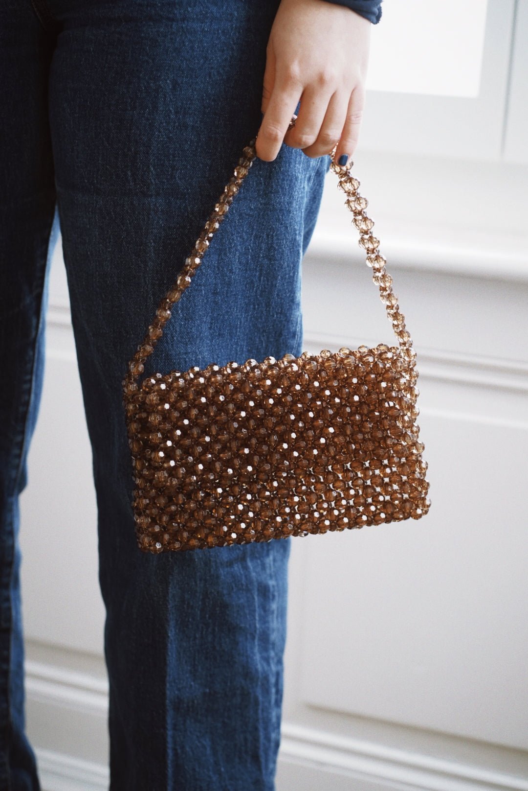 NOCCIOLA - Studio Seven Zürichstudiosevenzurich handmade beaded bag Perlentasche